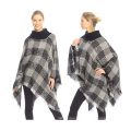 New style 2017 winter ladies fall computer crochet knitted plaid women winter poncho